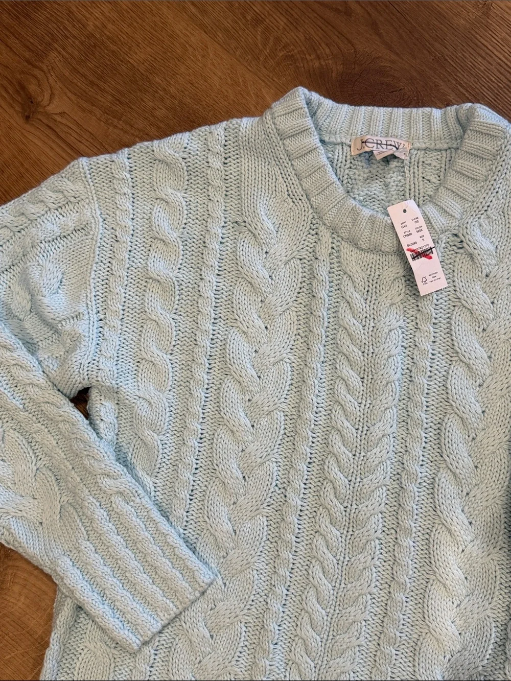 J Crew Cable-knit crewneck sweater